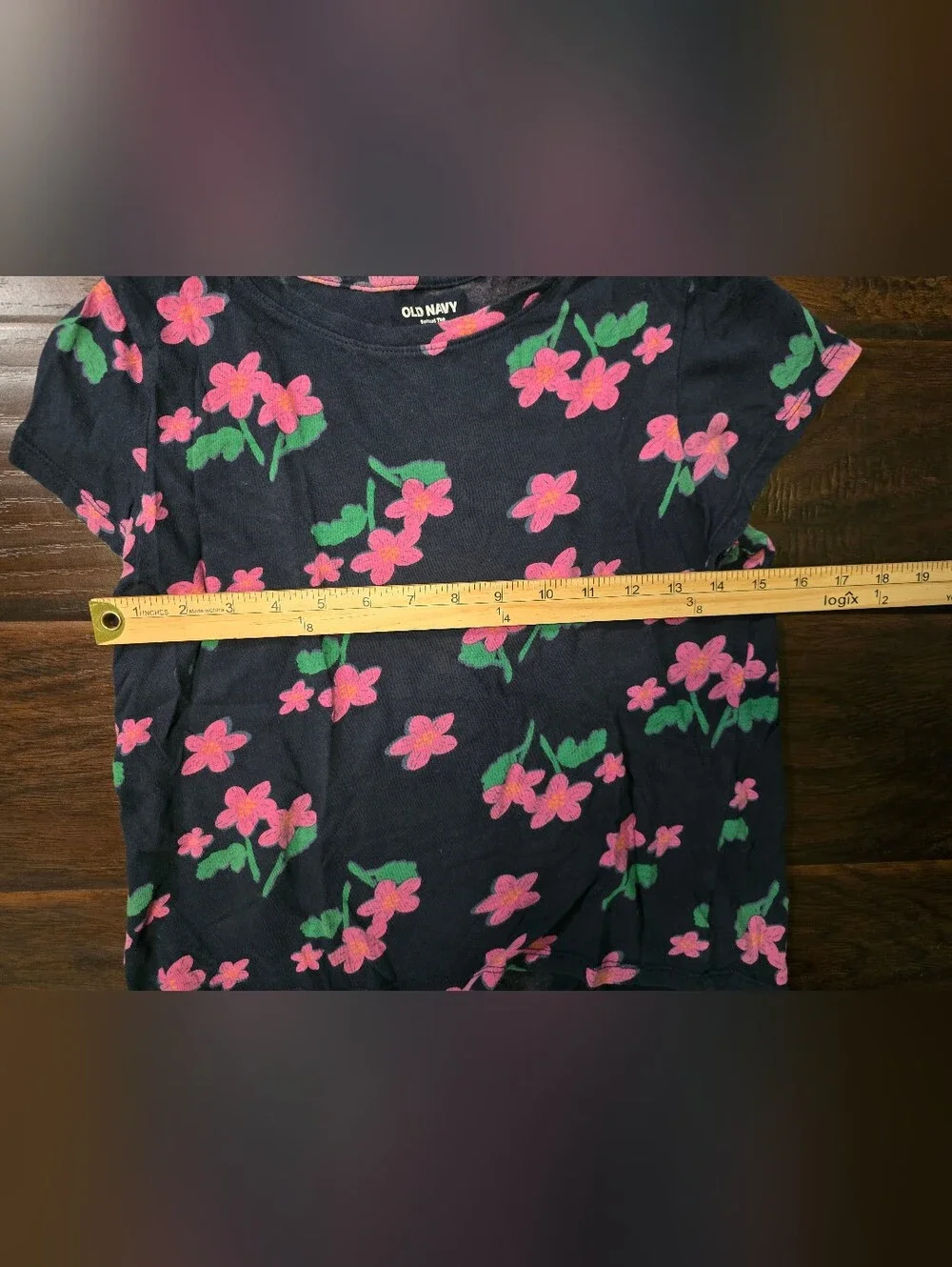 Old Navy Girls Blue Floral Print Softest Tee Short Sleeve XL